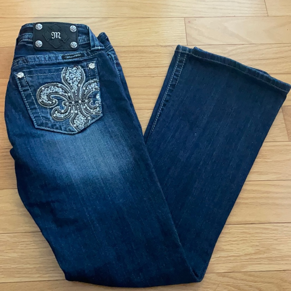 Miss Me Boot Jeans rhinestone pockets 26